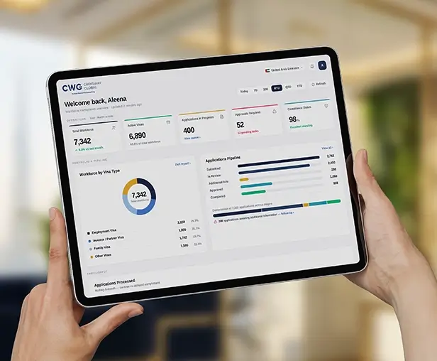 Digital compliance platform with automated workflows, real-time tracking, and process visibility for enterprise mobility and corporate services.
